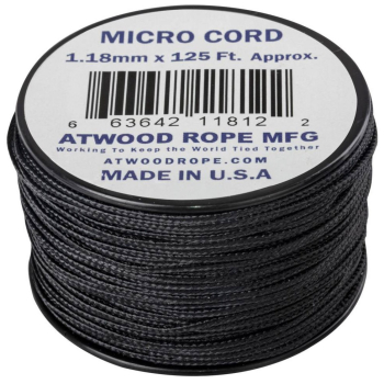 Atwood Rope - Linka Micro Cord - 1 m -  czarna - CD-MC1-NL-01