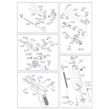 E&C - Komplet pinów montażowych do Glock