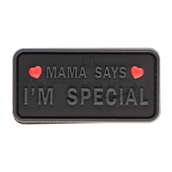 JTG - 3D PVC patch - Mama Says I'm Special - Black