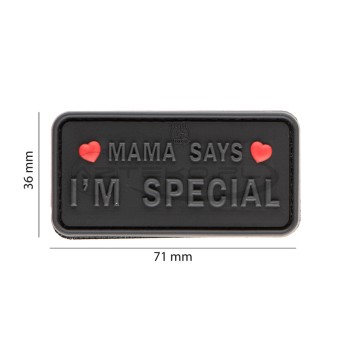 JTG - 3D PVC patch - Mama Says I'm Special - Black