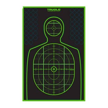 TruGlo - Samoprzylepne tarcze strzeleckie TruSee z zaklejkami - Sylwetkowe - 305 x 495 mm - Zielone fluorescencyjne - 6 szt. - TG-TG13A6