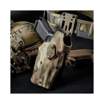 WoSport - Kabura Samozamykająca 6354 DO na Glock 17 z Latarką - Multicam Black