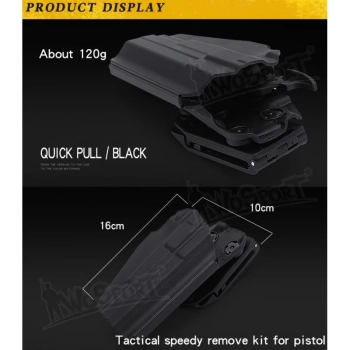 WoSport - Uniwersalna Kabura na Pas GB35 Full Size (Glock 17, P226, M92F) - MultiCam Black