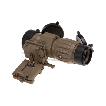 Aim-O - ET Style 4X FXD Magnifier - Adjustable QD Mount - Dark Earth