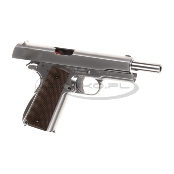 WE - Replika pistoletu Colt M1911 Full Metal - Srebrna