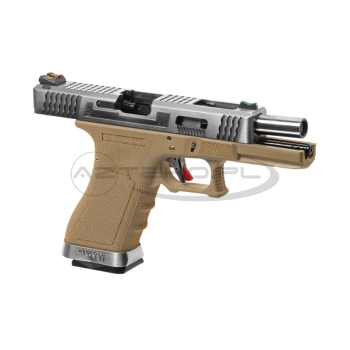 WE - Replika pistoletu G18 Force - tan Silver