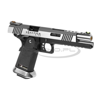 WE - Replika pistoletu Hi-Capa 6 Force A Silver Barrel Full Metal - Srebrna