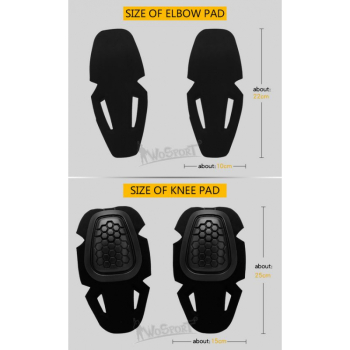 WoSport - Komplet piankowych ochraniaczy G4 na kolana z polimerową wstawką i łokcie - Black
